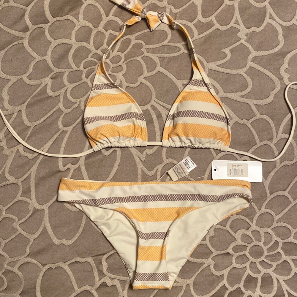 L*space Orange & Cream Swimsuit Top & Bottom